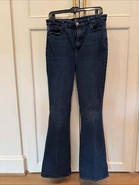 7 For All Mankind Dark Blue Ultra High Rise Skinny Boot Cut Jeans - Women's